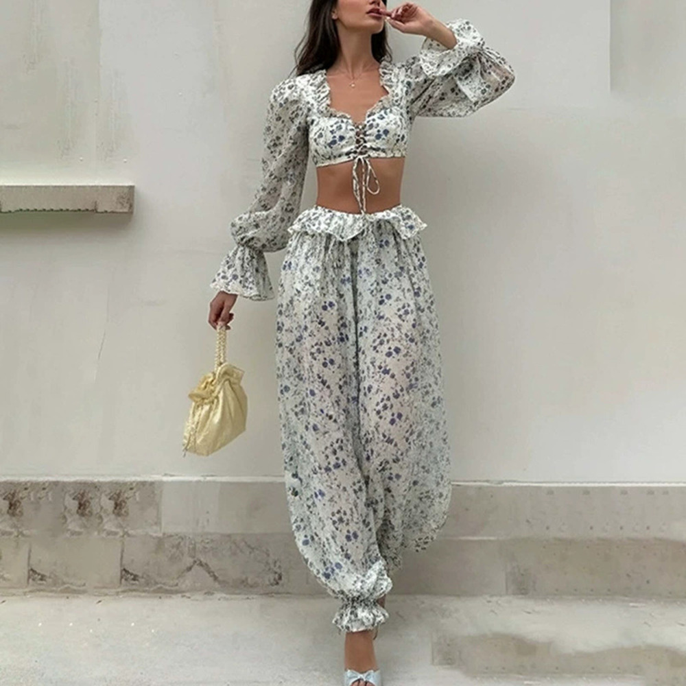 H&M Summer Casual Comfortable Printed Commuter Fashion Set